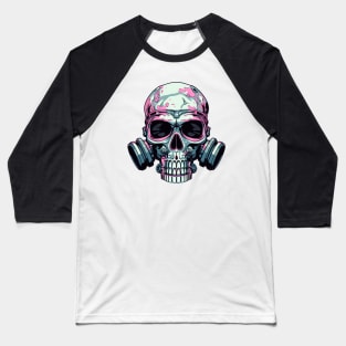 Comic art gas masked skull Baseball T-Shirt